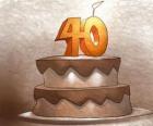 τούρτα γενεθλίων για τον εορτασμό 40 χρόνων